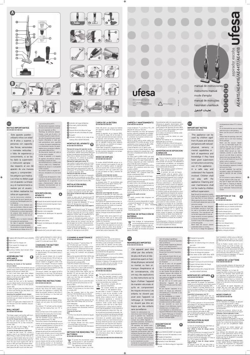 Page n°1 - Manuel utilisateur Ufesa AE4418