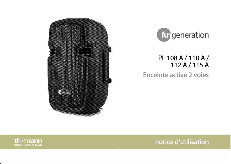 Page 1 de la notice Manuel utilisateur Fun Generation PL 110 A