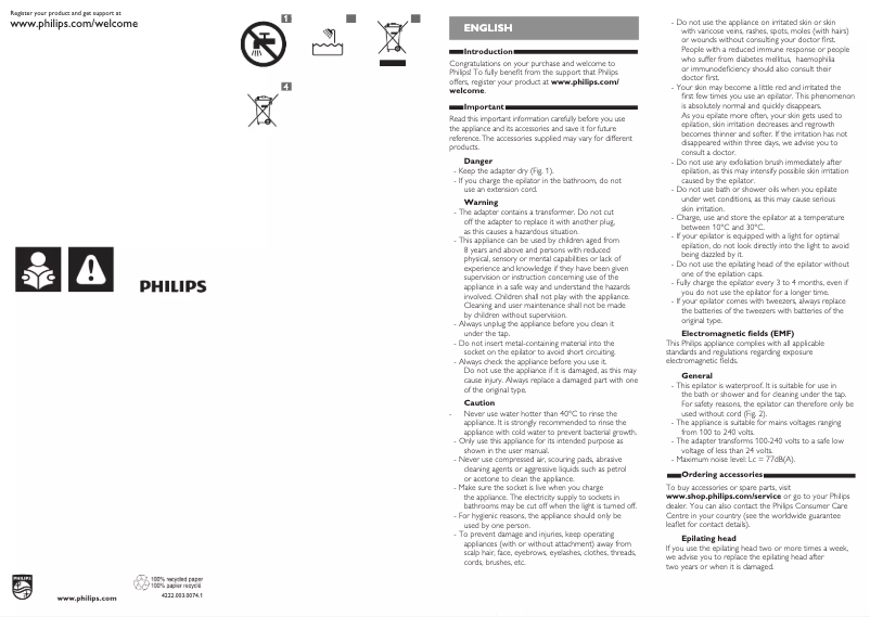 Page n°1 - Manuel utilisateur Philips SatinPerfect HP6583
