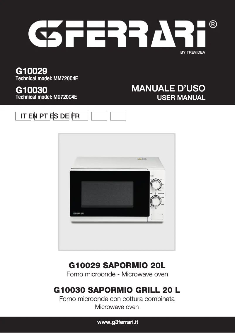 Page n°1 - Manuel utilisateur G3 Ferrari G10030