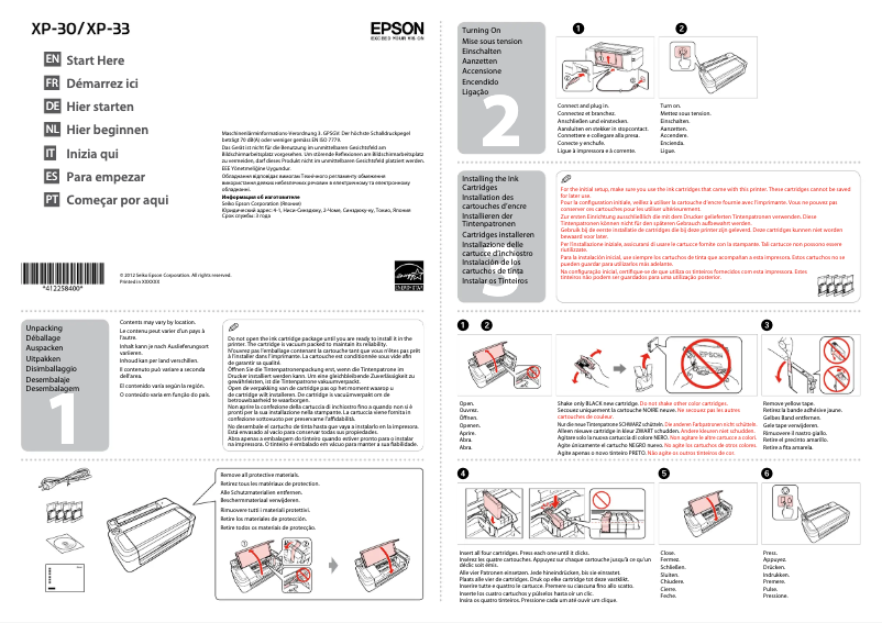 Page 1 de la notice Manuel utilisateur Epson Expression Home XP-330