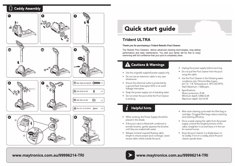 Image de la première page du manuel de l'appareil Trident Ultra