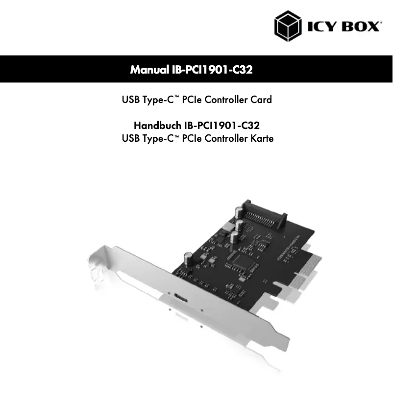 Page n°1 - Manuel utilisateur Icy Box IB-PCI1901-C32