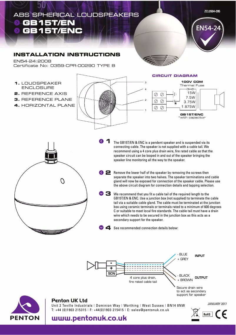 Image de la première page du manuel de l'appareil GB15T/EN