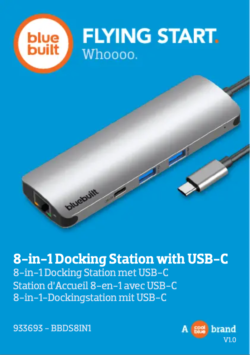 Page 1 de la notice Manuel utilisateur BlueBuilt 8-in-1 USB-C Docking Station