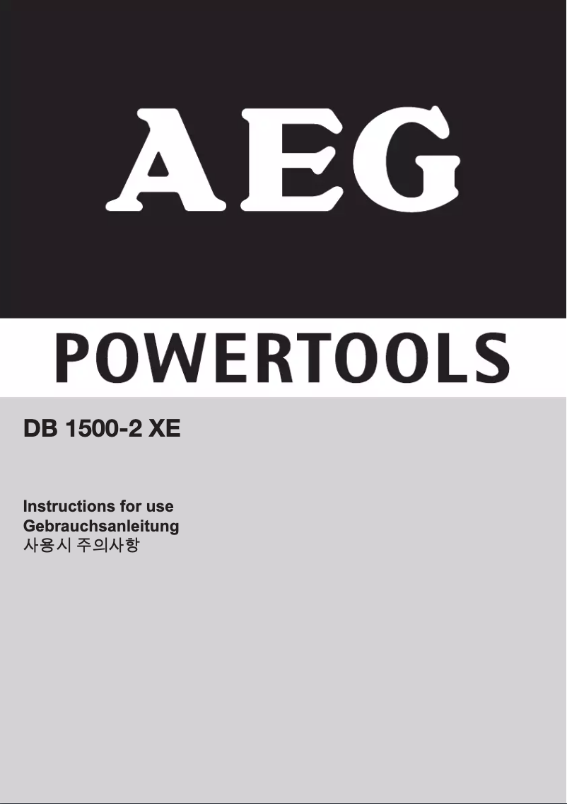 Página 1 del manual Manual de usuario AEG DB 1500-2 XE