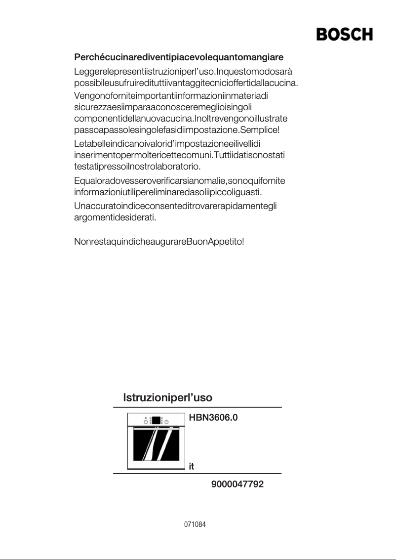 Page 1 de la notice Manuel utilisateur Bosch HBN360620