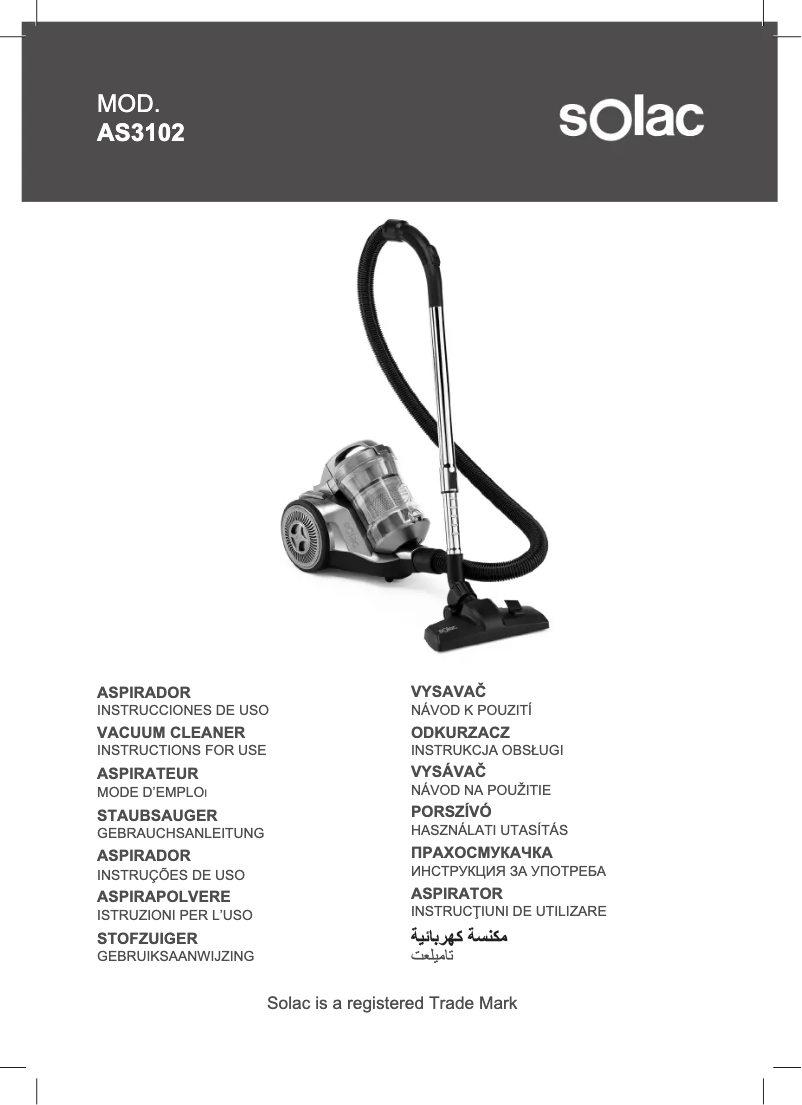 Page 1 de la notice Manuel utilisateur Solac Brave AS3102