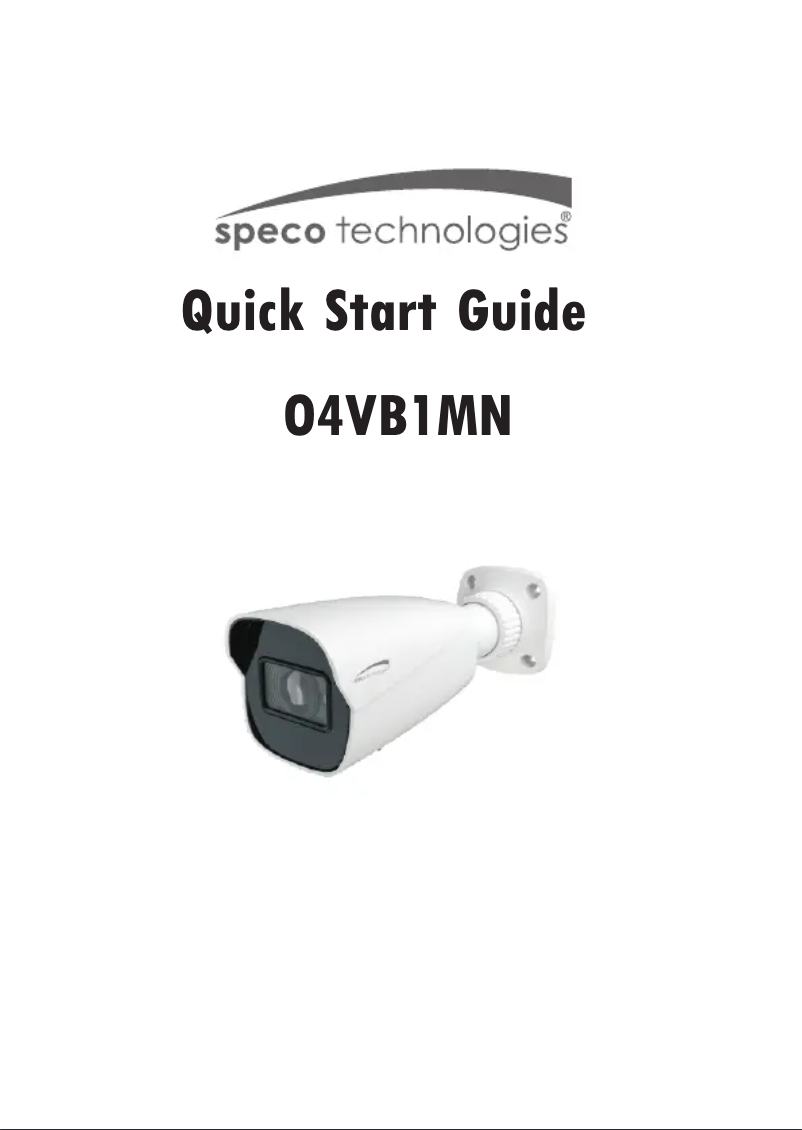 Page 1 de la notice Guide de démarrage rapide Speco Technologies O4VB1MN