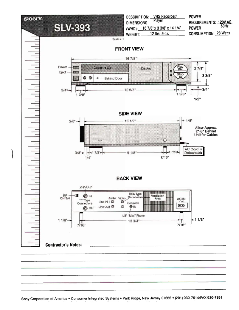 Page 1 de la notice Manuel utilisateur Sony SLV-393
