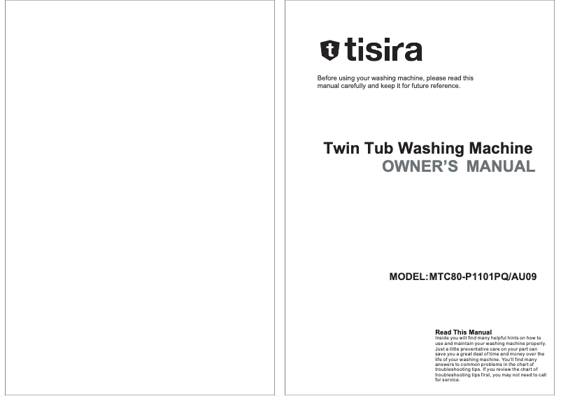 Page 1 de la notice Manuel utilisateur Tisira MTC80-P1101PQ/AU09