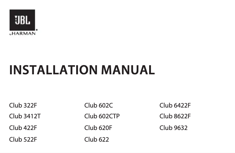 Page n°1 - Manuel utilisateur JBL Club 6422F
