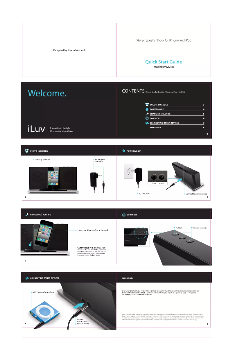 Page n°1 - Manuel utilisateur iLuv IMM288