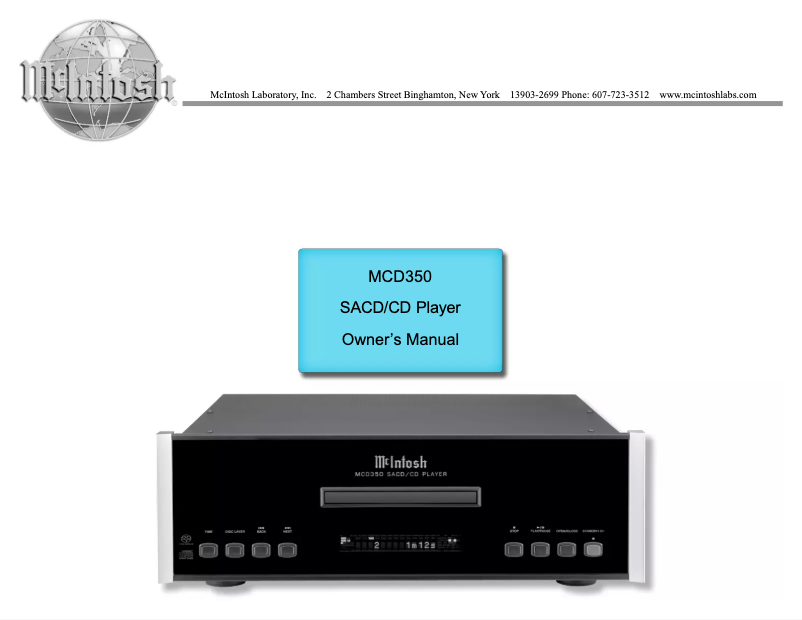 Image de la première page du manuel de l'appareil MCD350