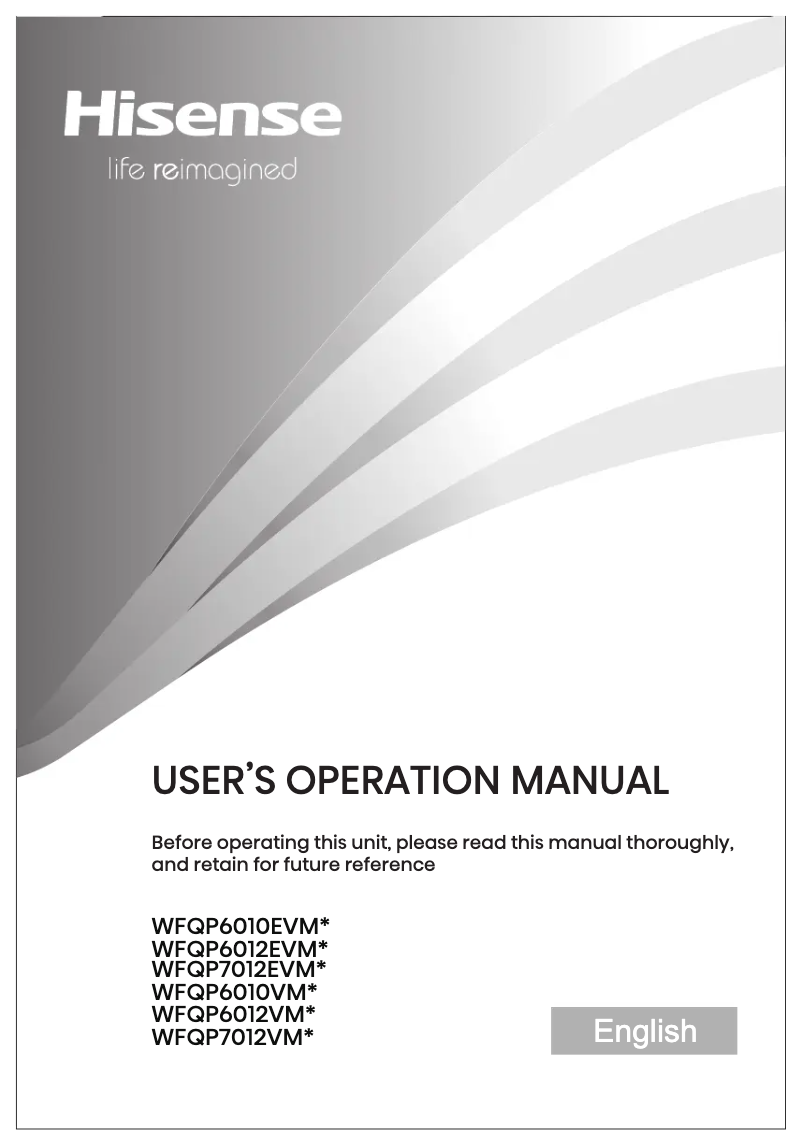 Page n°1 - Manuel utilisateur Hisense WFQP6012EVM