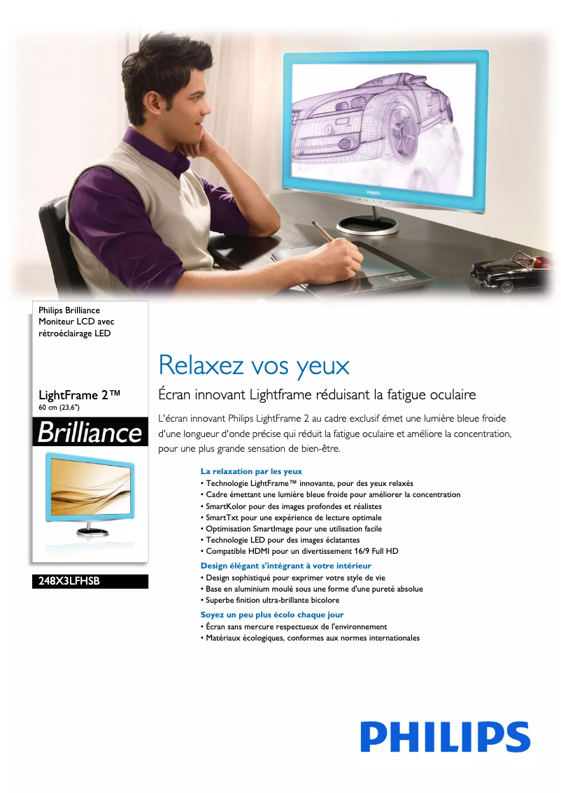 Image de la première page du manuel de l'appareil Brilliance 248X3LFHSB