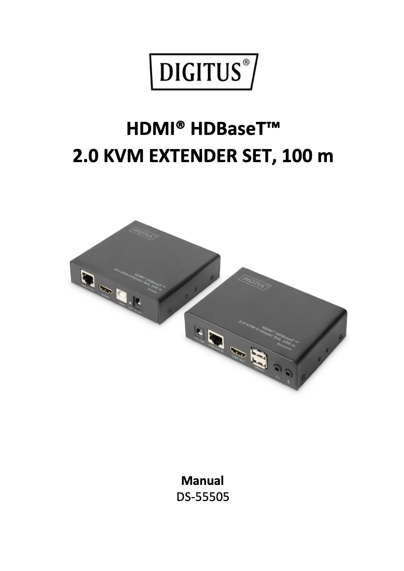 Page 1 de la notice Manuel utilisateur Digitus DS-55505