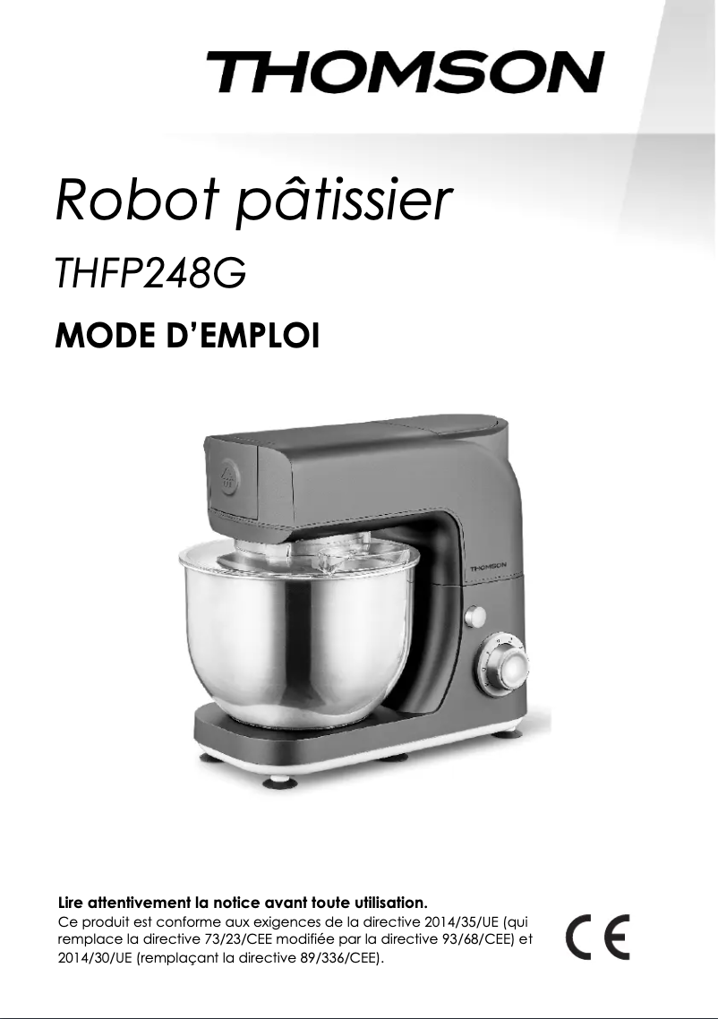 Image de la première page du manuel de l'appareil THFP248G