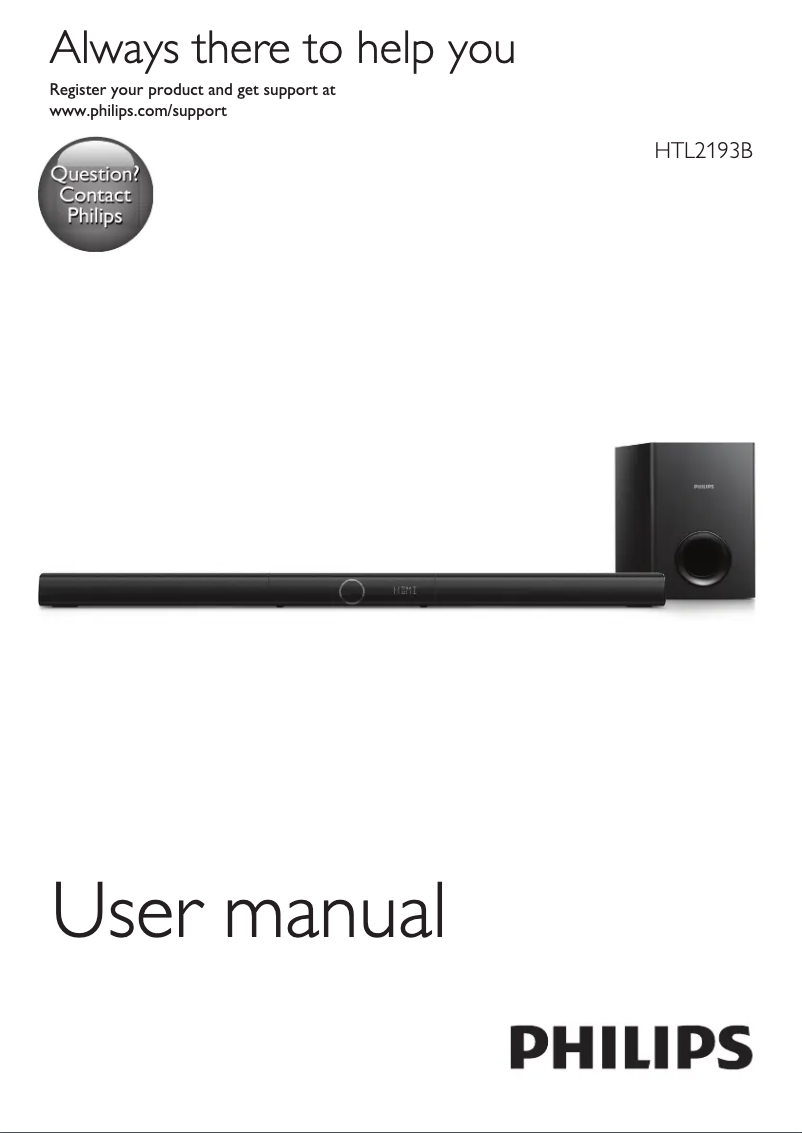 Image de la première page du manuel de l'appareil HTL2193B