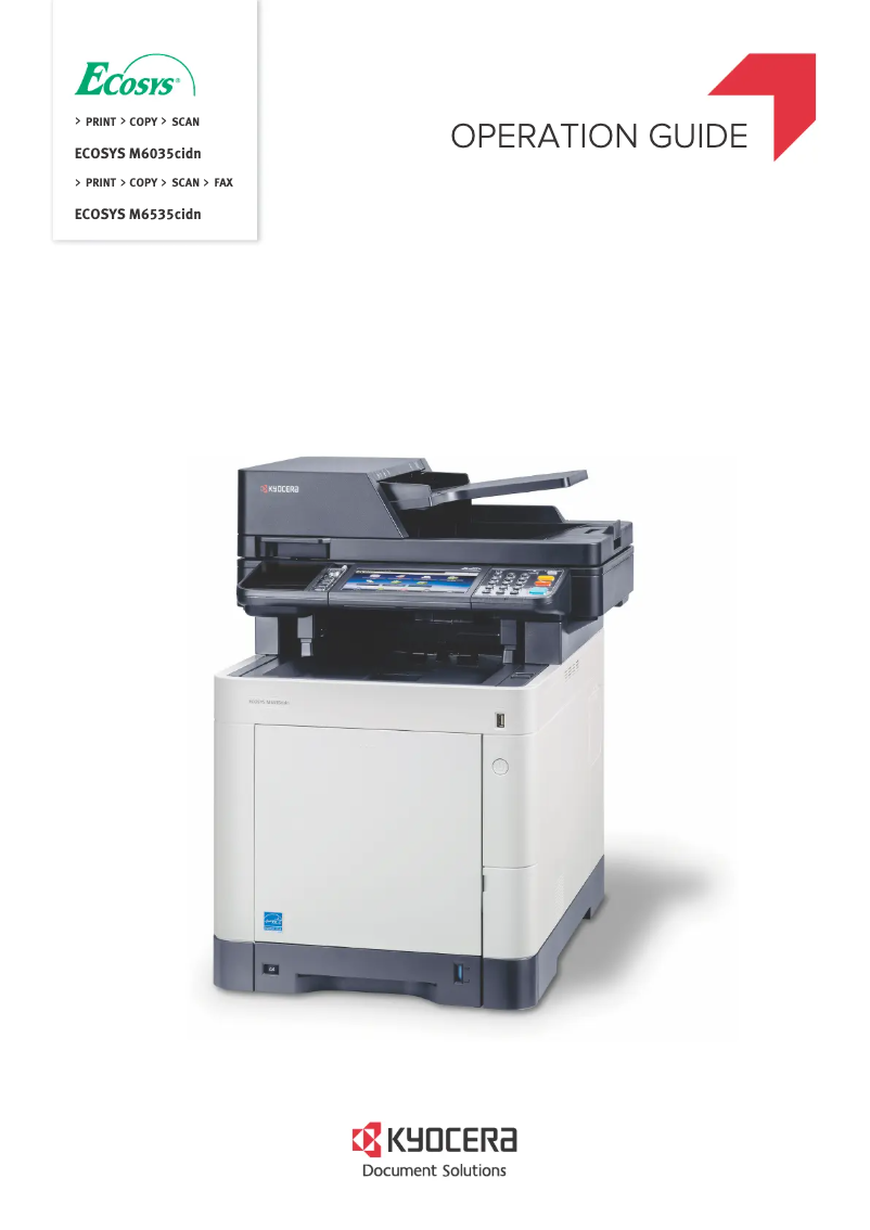 Page n°1 - Manuel utilisateur Kyocera ECOSYS M6035CIDN/KL3