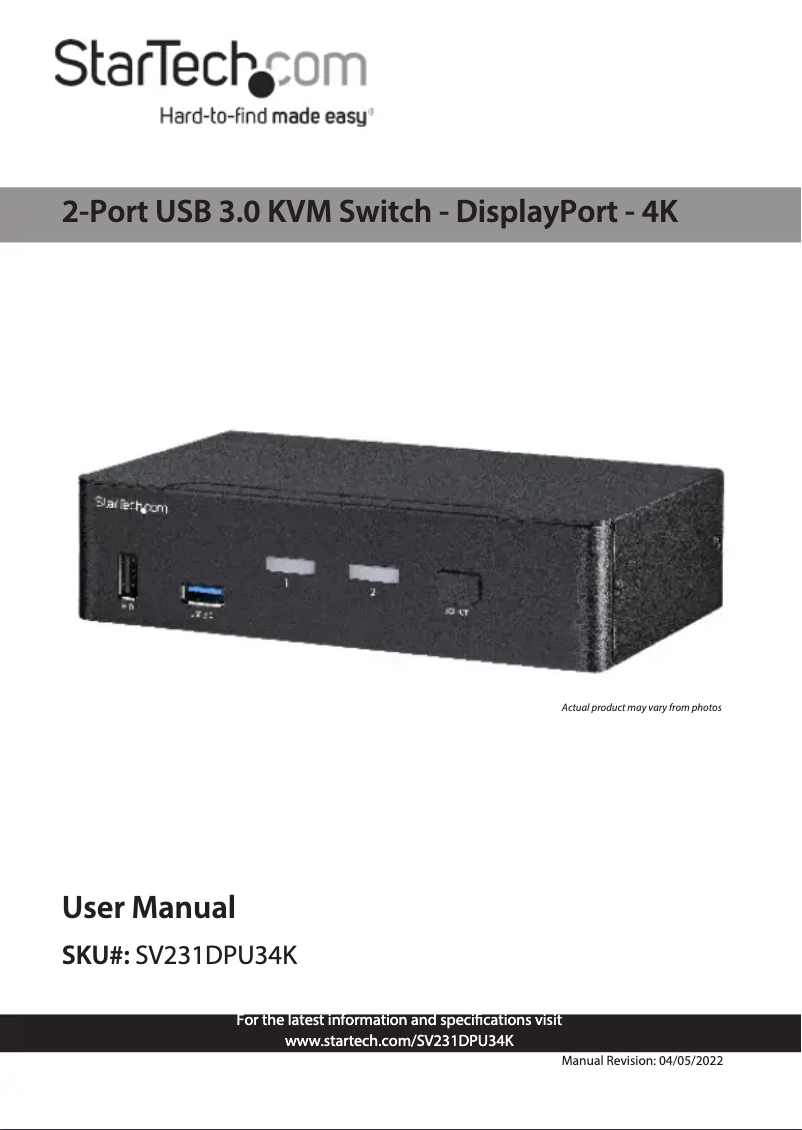 Image de la première page du manuel de l'appareil SV231DPU34K