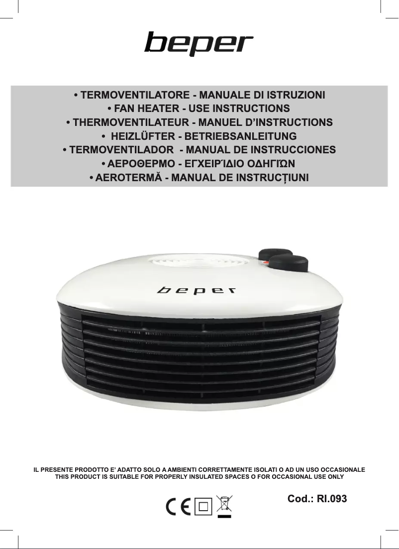 Page n°1 - Manuel utilisateur Beper RI.093