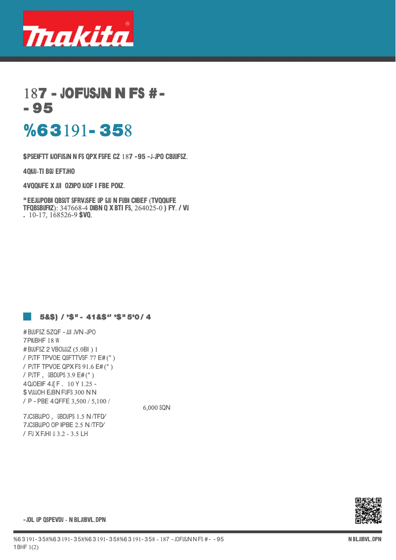 Page n°1 - Fiche technique Makita DUR191LRT8