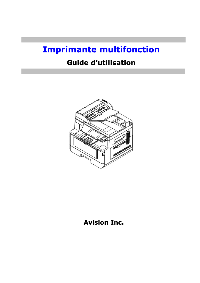 Page 1 de la notice Manuel utilisateur Avision AM40A