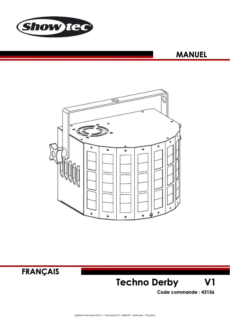 Page 1 de la notice Manuel utilisateur Showtec Techno Derby
