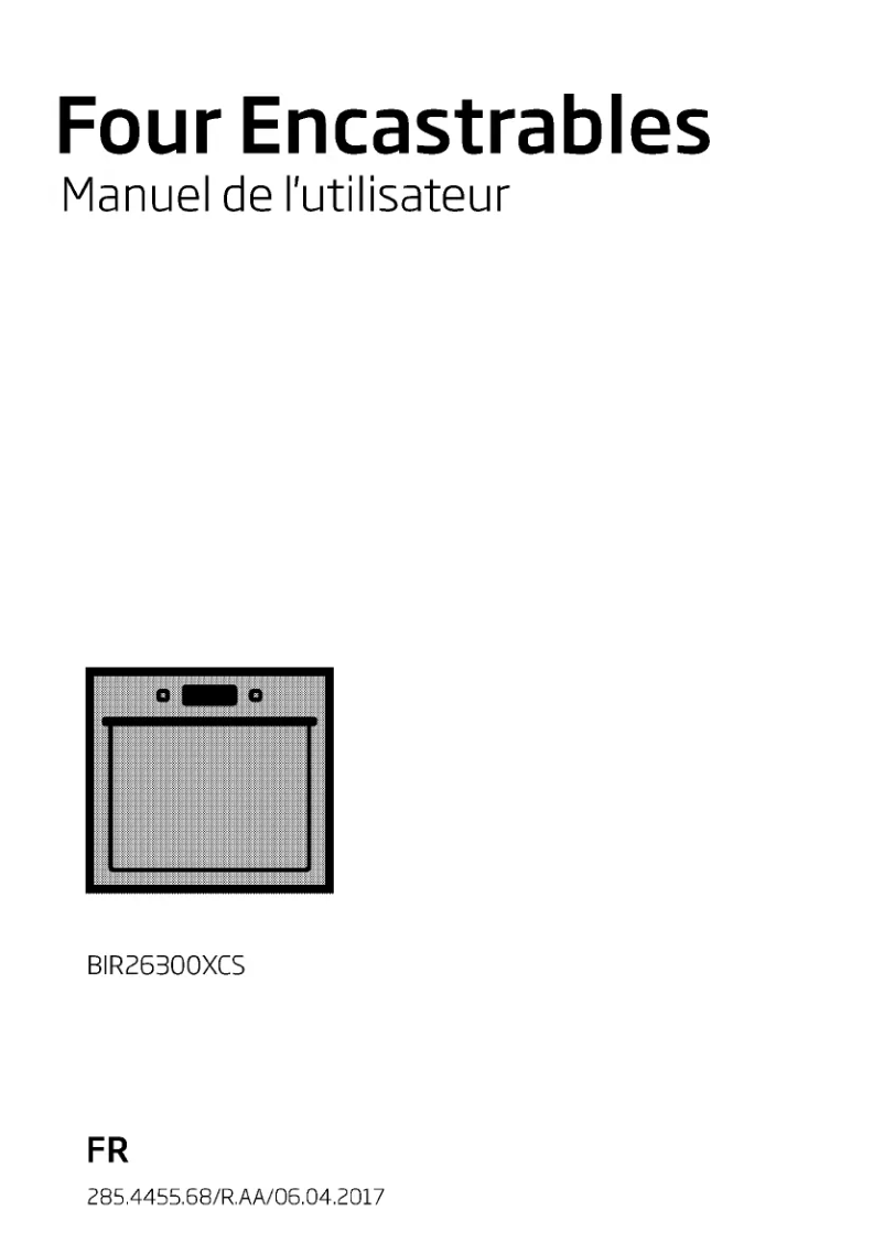 Image de la première page du manuel de l'appareil BIR26300XCS