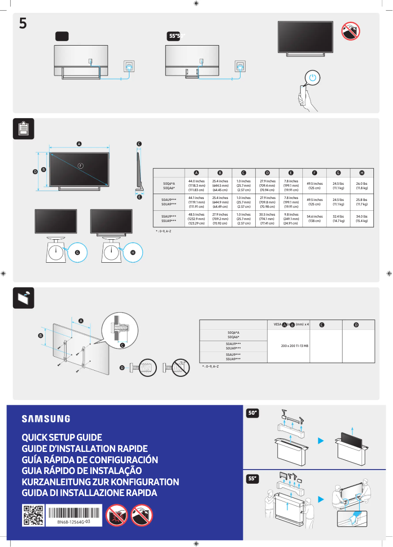 Image de la première page du manuel de l'appareil UN50AU9000K