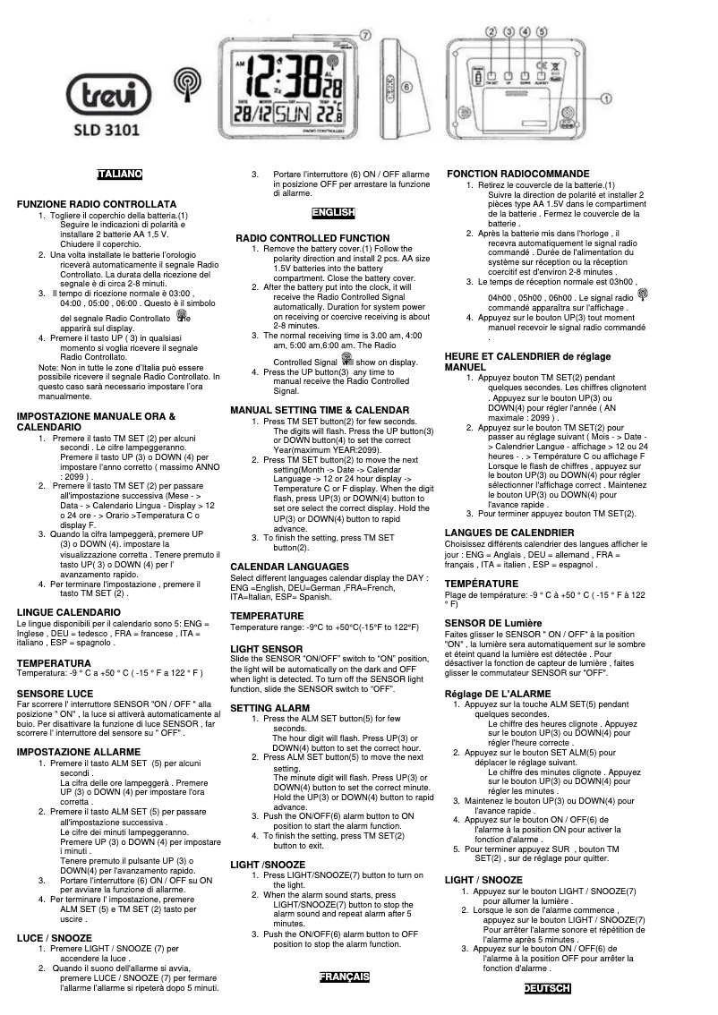 Image de la première page du manuel de l'appareil SLD 3101