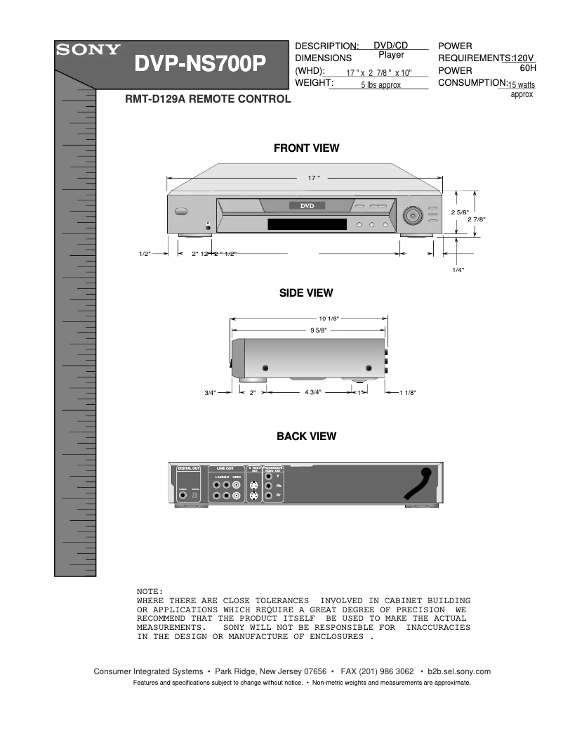Page 1 de la notice Guide d'installation Sony DVP-NS700P
