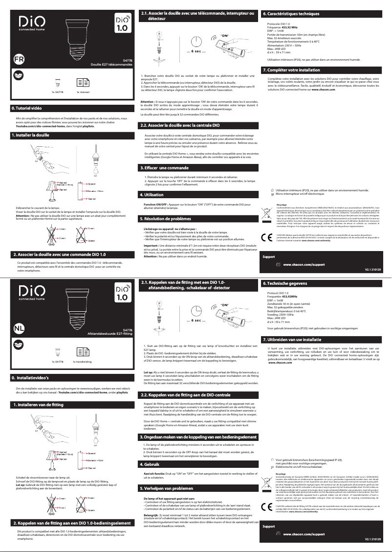 Page n°1 - Manuel utilisateur DiO 54778