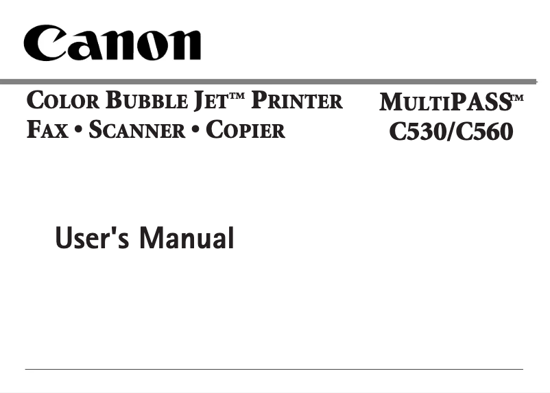 Page 1 de la notice Manuel utilisateur Canon multiPASS C530