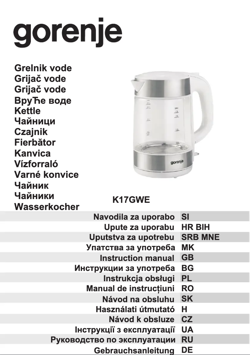 Page 1 de la notice Manuel utilisateur Gorenje K17GWE