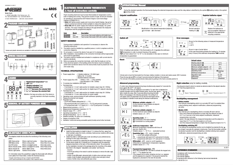 Image de la première page du manuel de l'appareil Aros