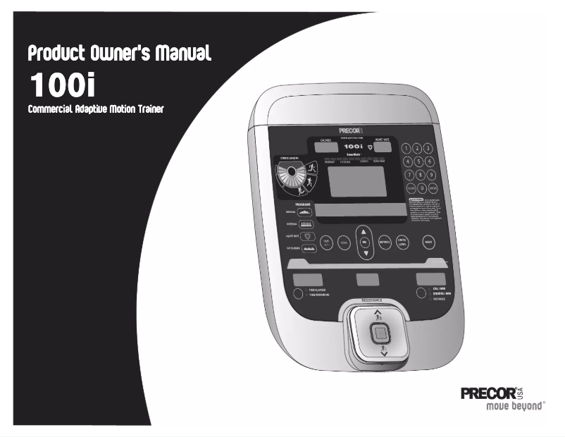 Page 1 de la notice Manuel utilisateur Precor 100i