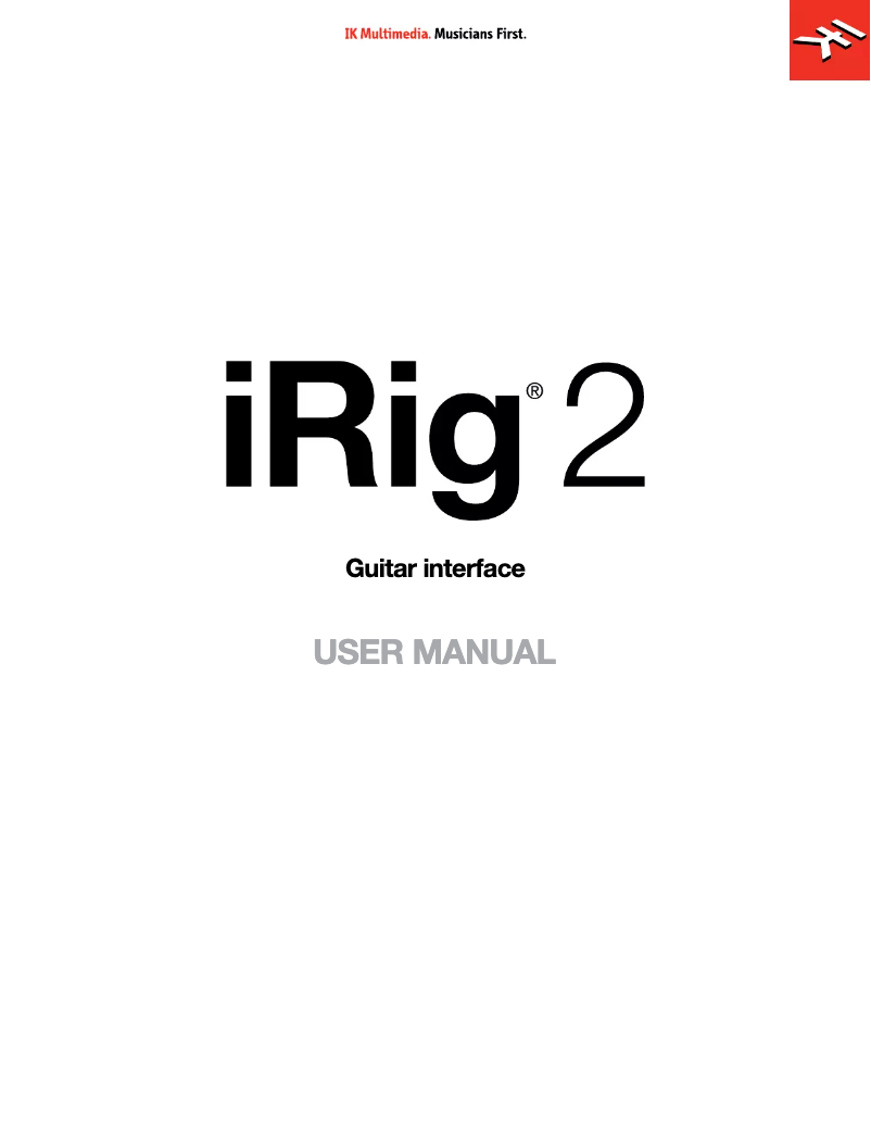 Image de la première page du manuel de l'appareil iRig 2