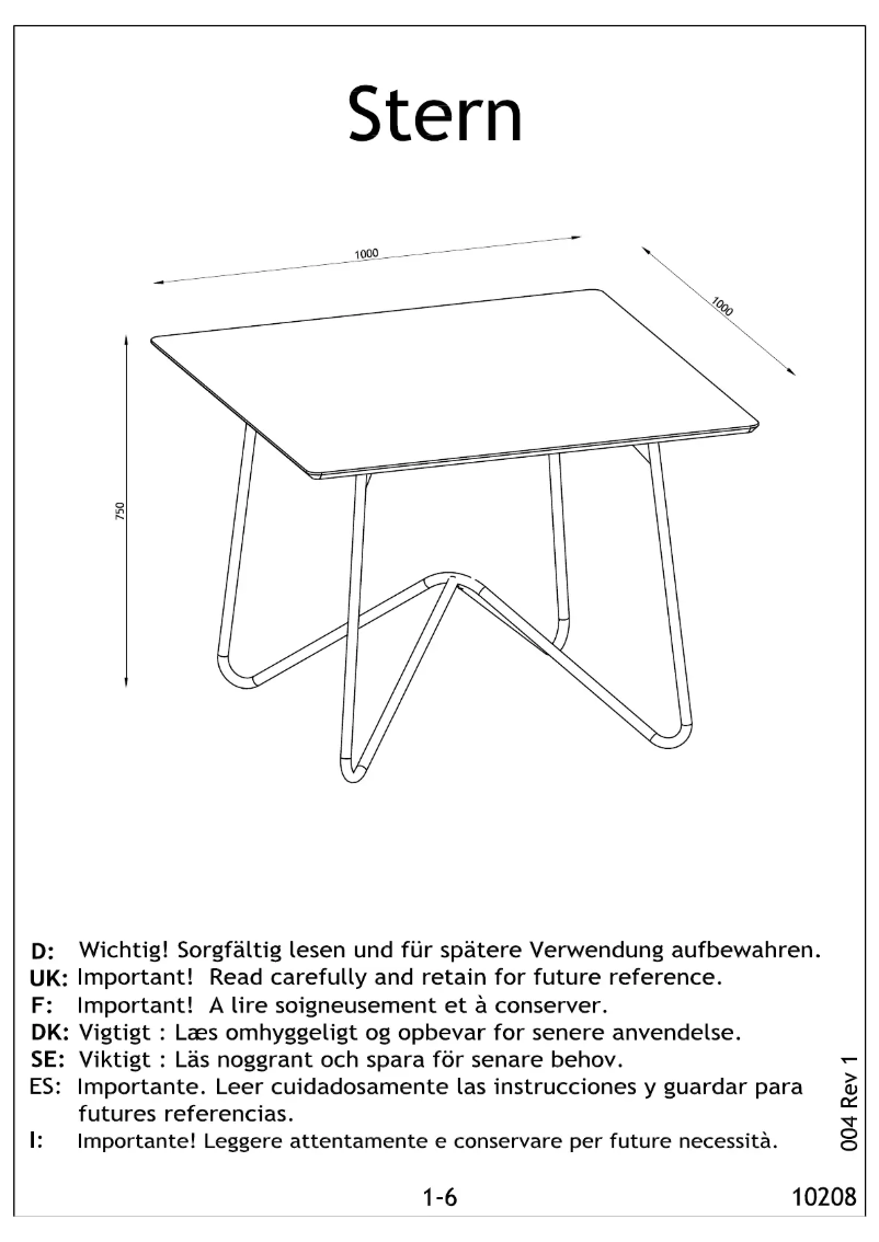 Image de la première page du manuel de l'appareil Ugledige