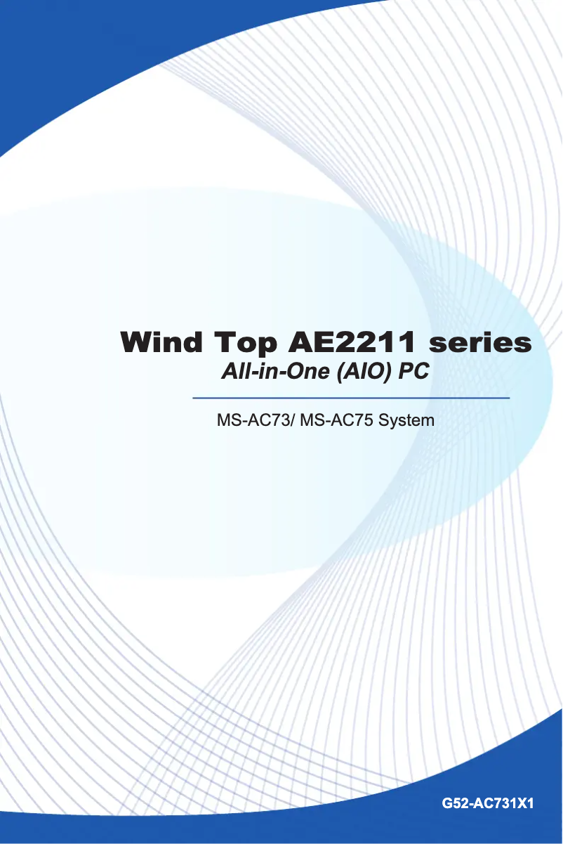 Page n°1 - Manuel utilisateur MSI Wind Top AE2211-EU-WG6304G50S7PM
