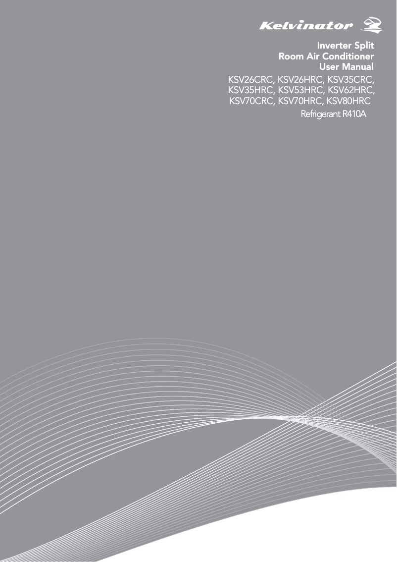 Page 1 de la notice Manuel utilisateur Kelvinator KSV70CRC