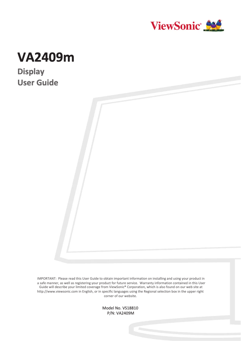 Página 1 del manual Manual de usuario Viewsonic VA2409M