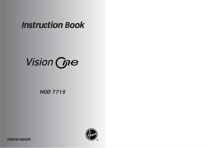 Page 1 de la notice Manuel utilisateur Hoover HOD 7715-80