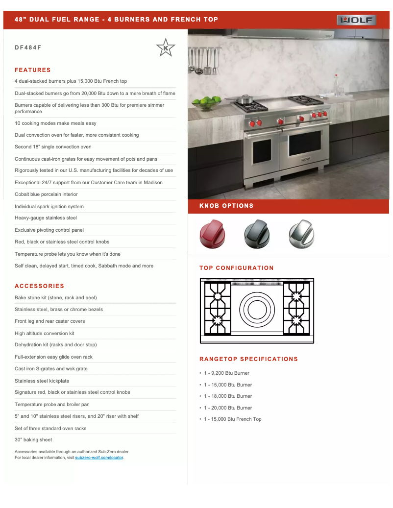 Page 1 de la notice Manuel utilisateur Wolf DF486C