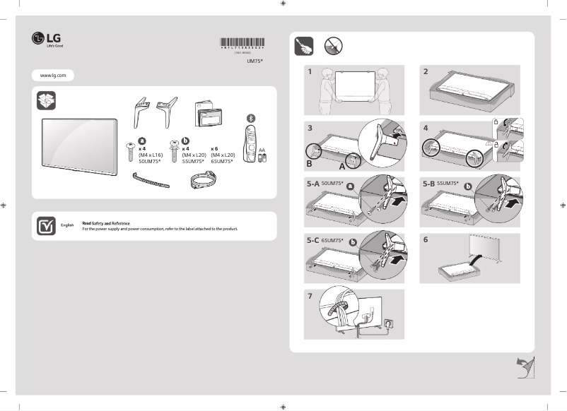 Page n°1 - Manuel utilisateur LG 65UM7500PPA