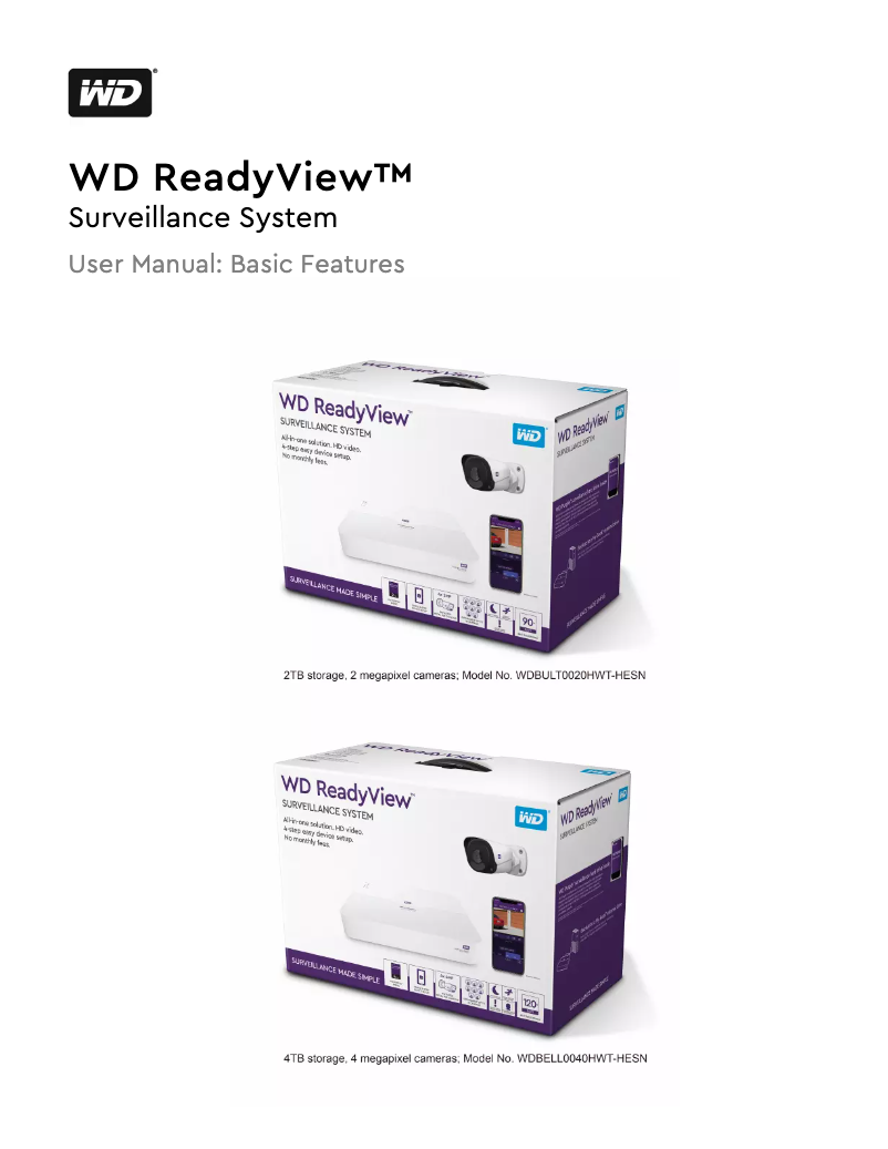 Page 1 de la notice Manuel utilisateur Western Digital ReadyView WDBELL0040HWT