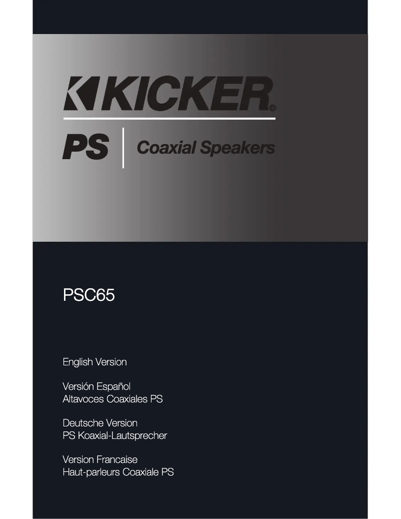 Page 1 de la notice Manuel utilisateur Kicker PSC654