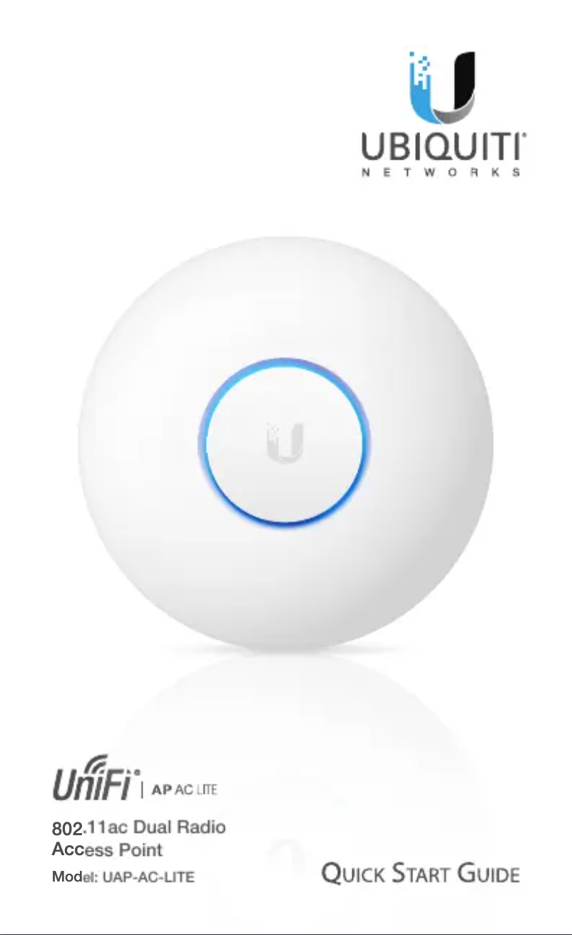 Page 1 de la notice Guide de démarrage rapide Ubiquiti Networks UniFiUAP-AC-LITE-5