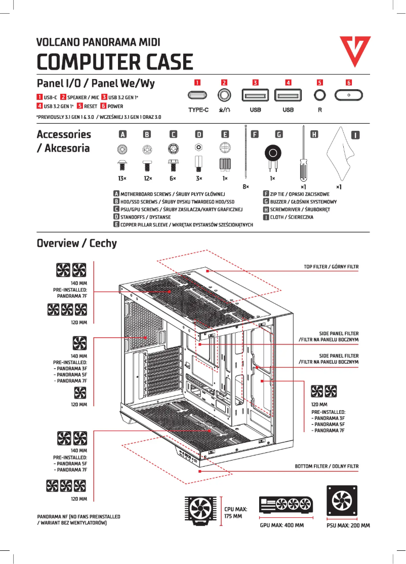 Image de la première page du manuel de l'appareil Panorama APEX ARGB 7F Midi